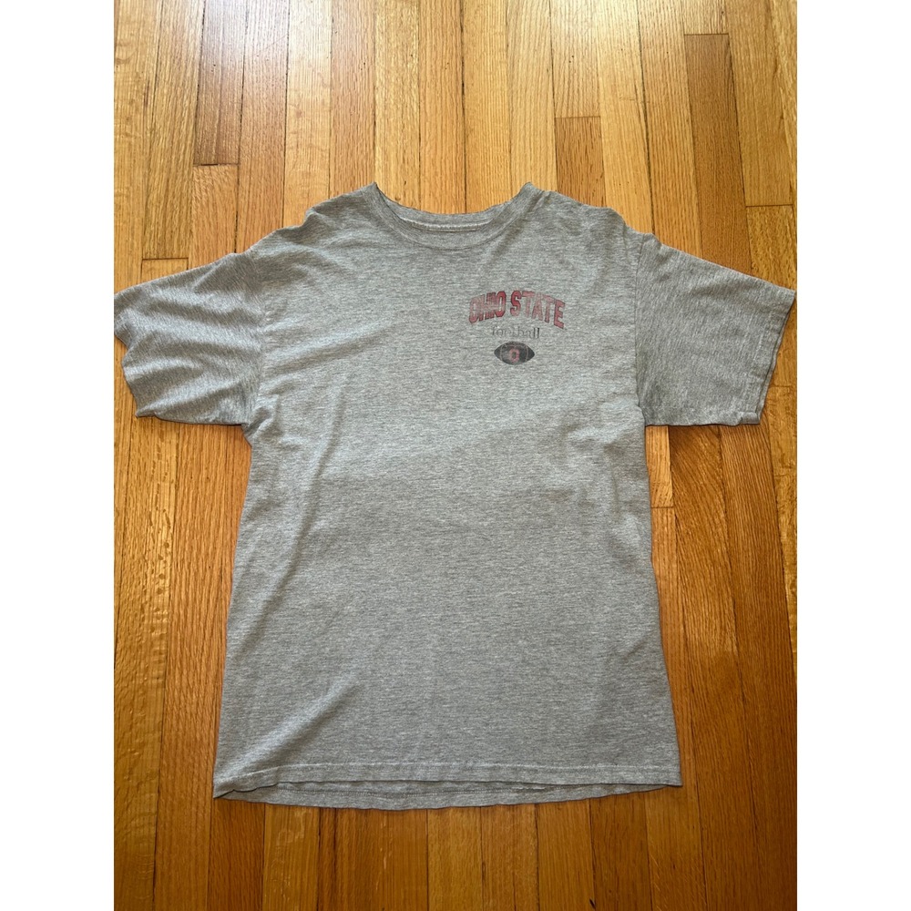 Champion Ohio State Football T-Shirt Mens Medium Gray Buckeyes Graphic Tee